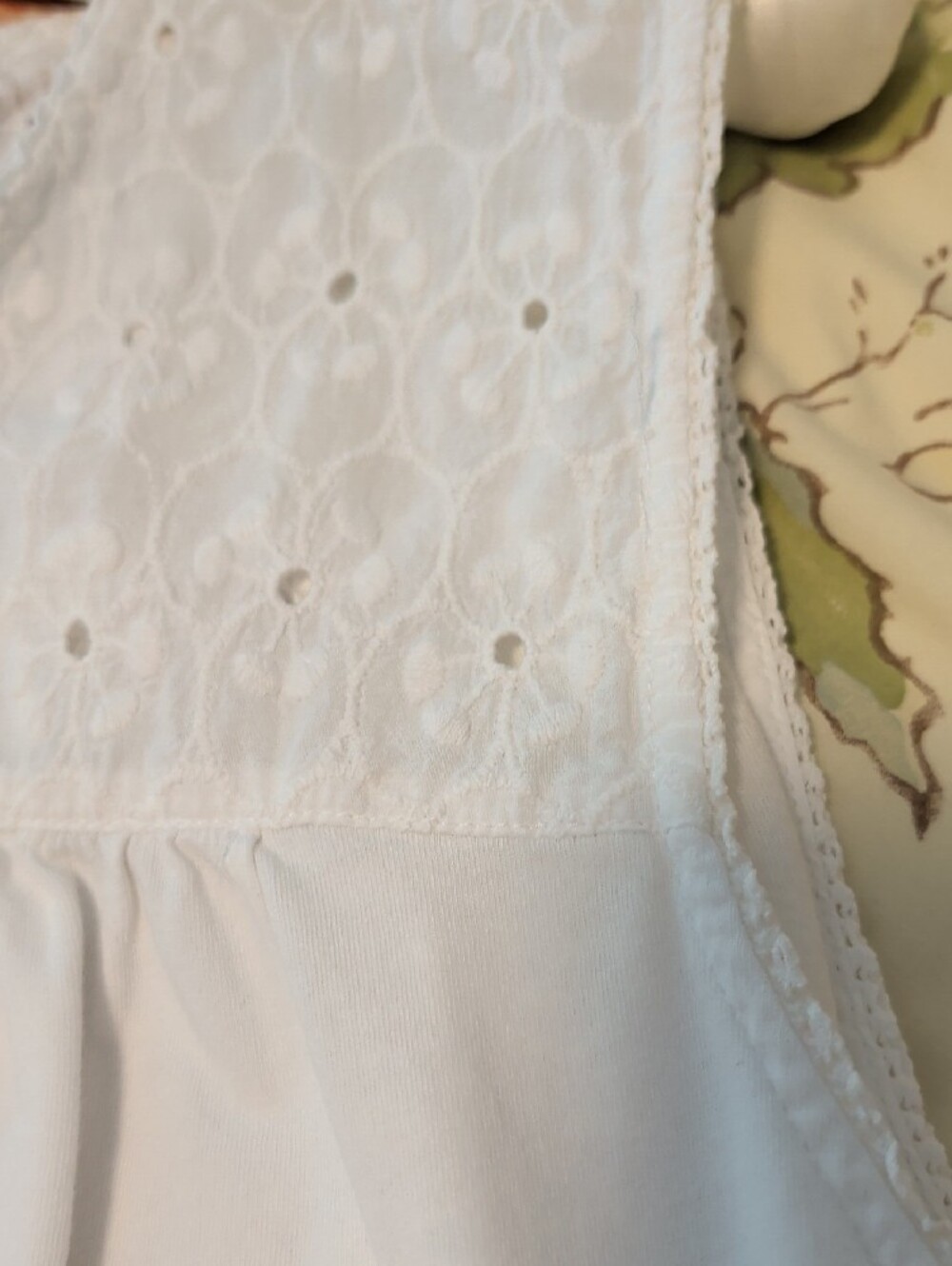 Sigrid Olsen- 2XL Sleepwear White Eyelet Tie-Front Sleeveless - Picture 7 of 12